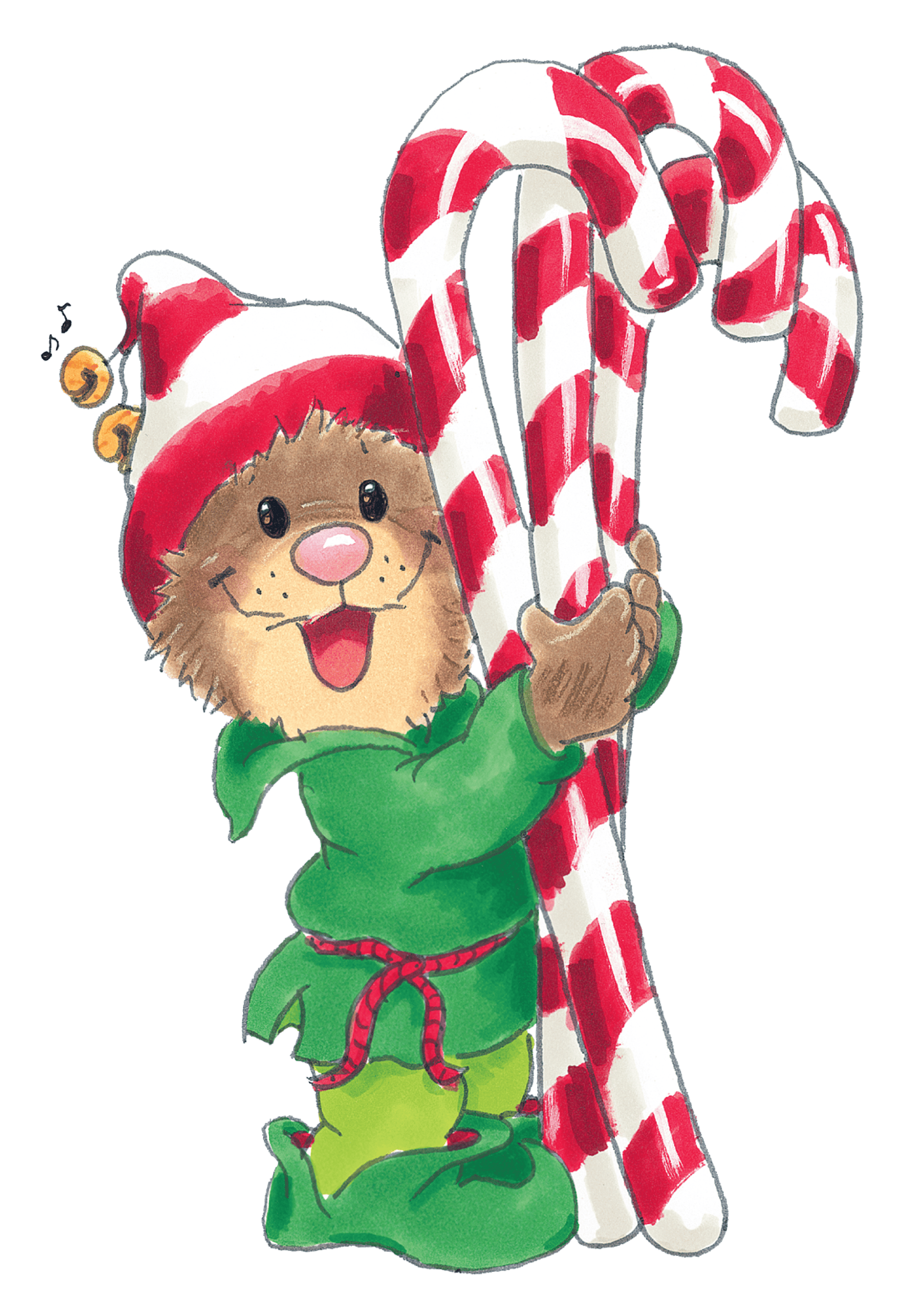 Ollie Elf with Christmas Candy canes