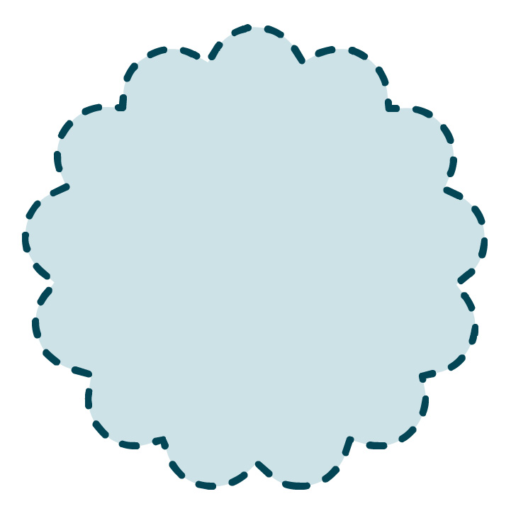 Scalloped Label 1.75" x 1.75"