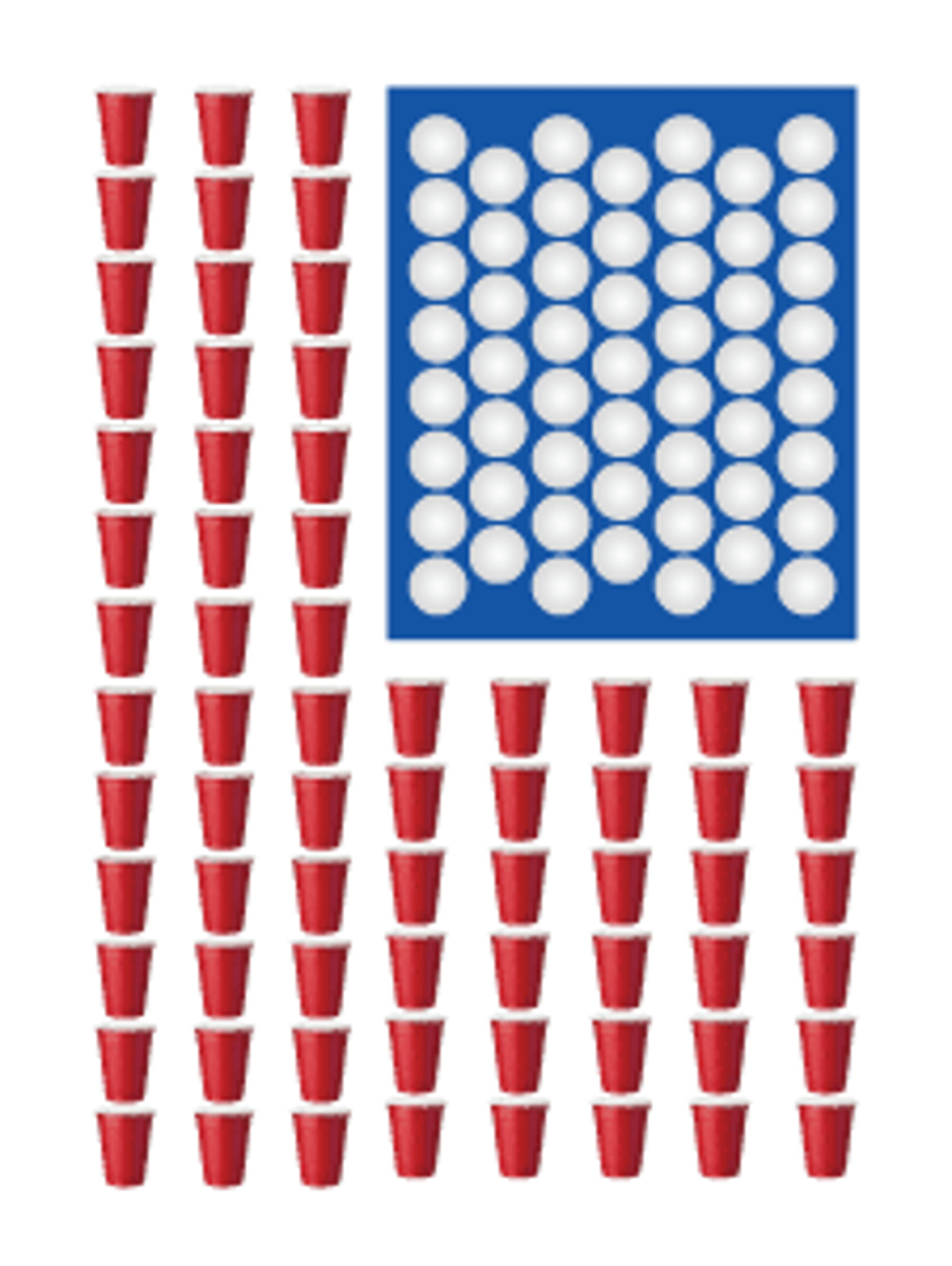american flag ping pong and beer cups