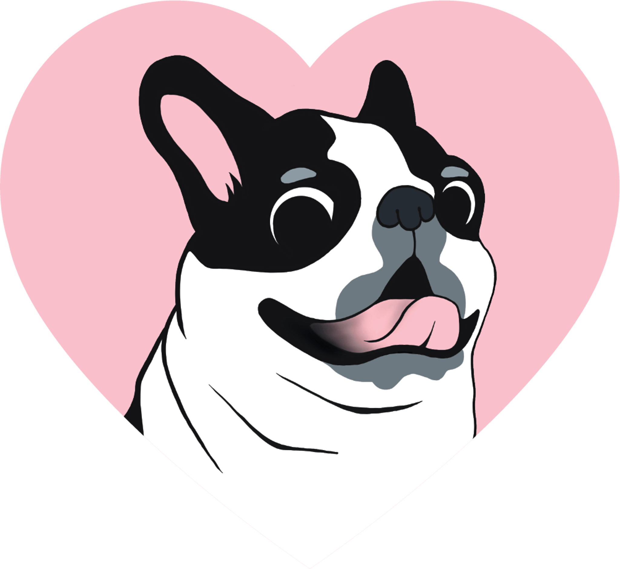 Boston Terrier Pink Love Heart