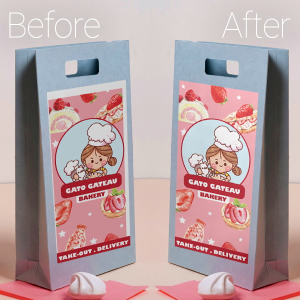 Tip #5 - Bleed the edge of your design past the die-cut to steer clear of any white lines or misalignment around your products