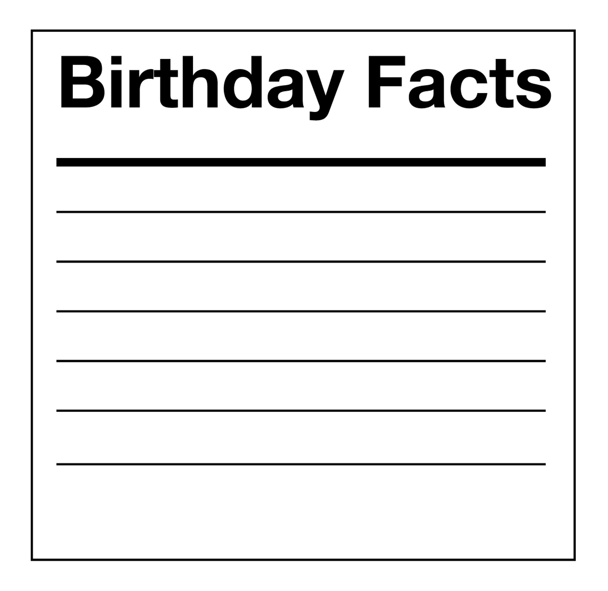 Birthday Facts - Blank