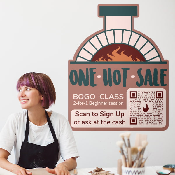 Try wall decals to spread the word about your promos and sales