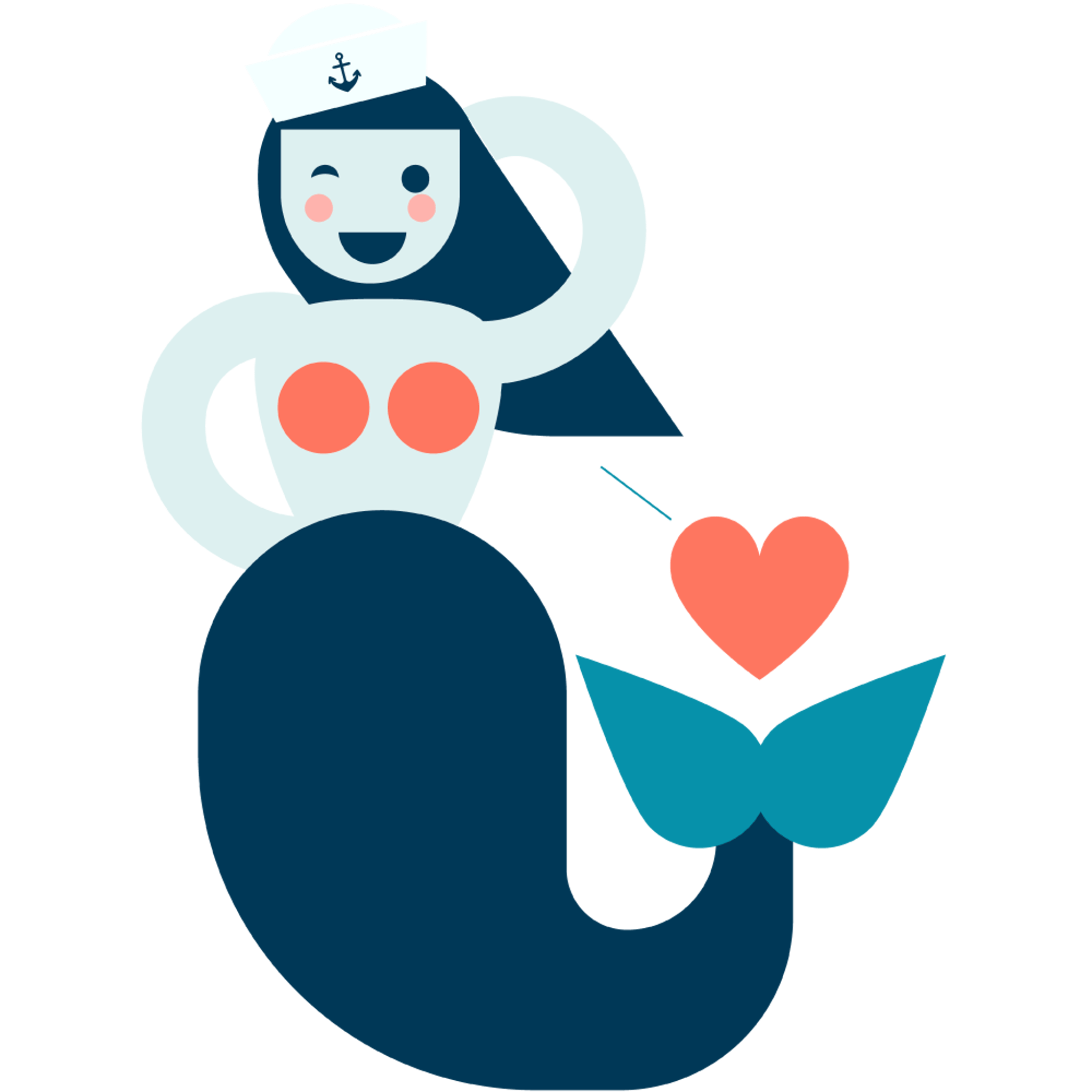 Blue Graphic Mermaid