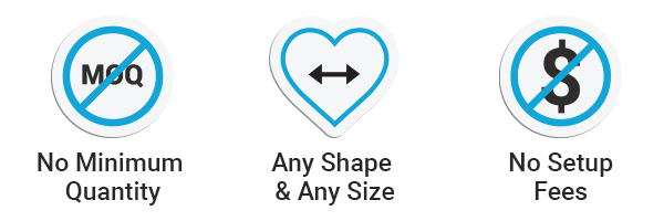 No setup fee, no minimum quantity