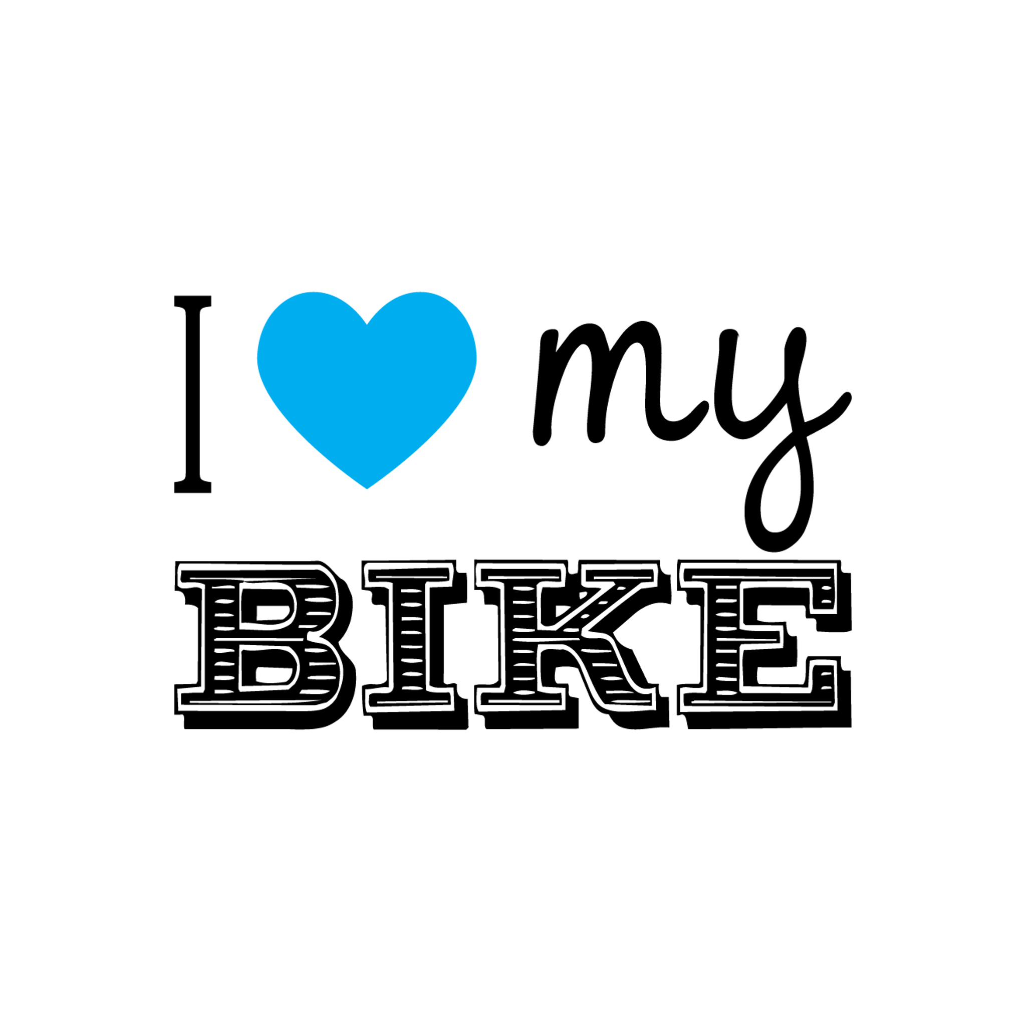 I Love My Bike Blue Heart