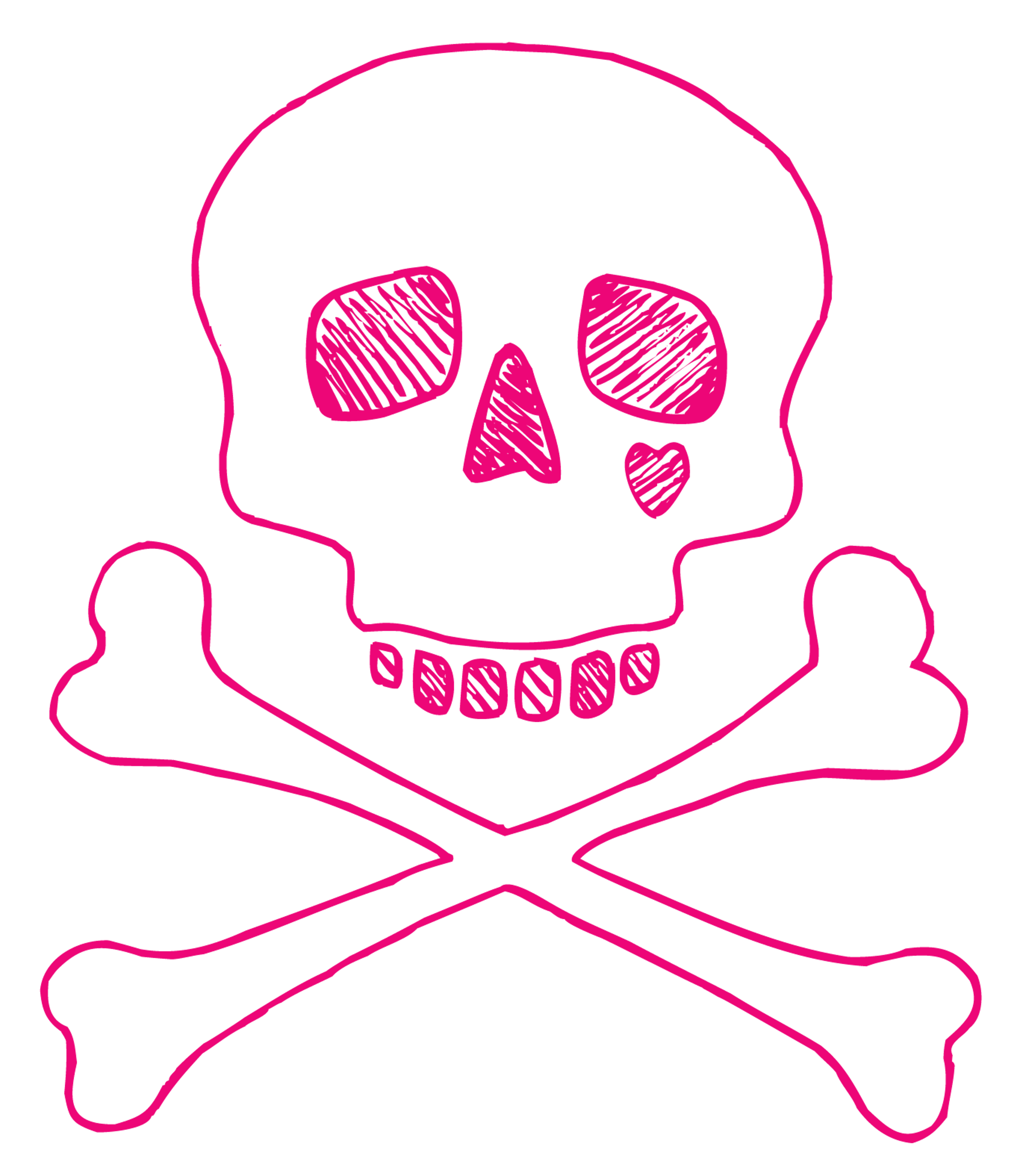 Pink Love Skull and Crossbones