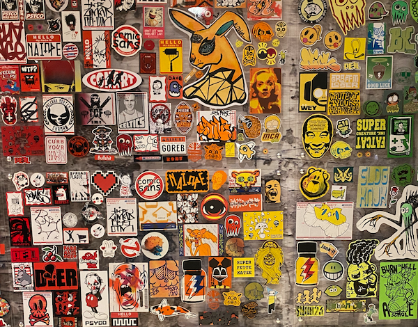 Part of the museum wall feature