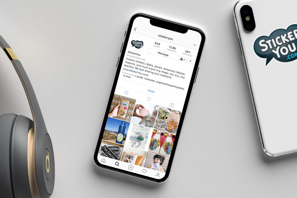 StickerYou Instagram account on a smartphone
