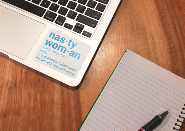 Laptop sticker Feminism quote