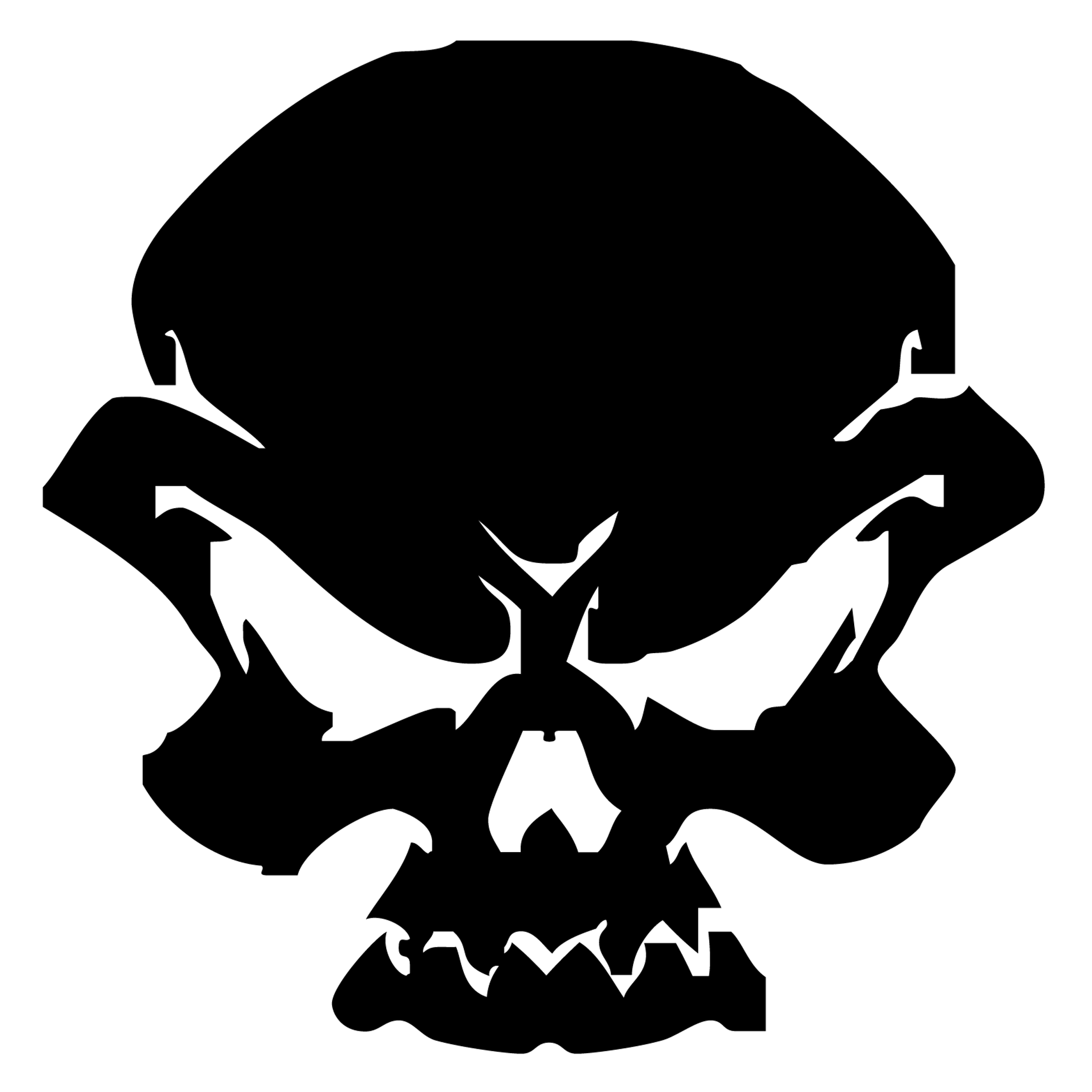 Angry Skull Silhouette