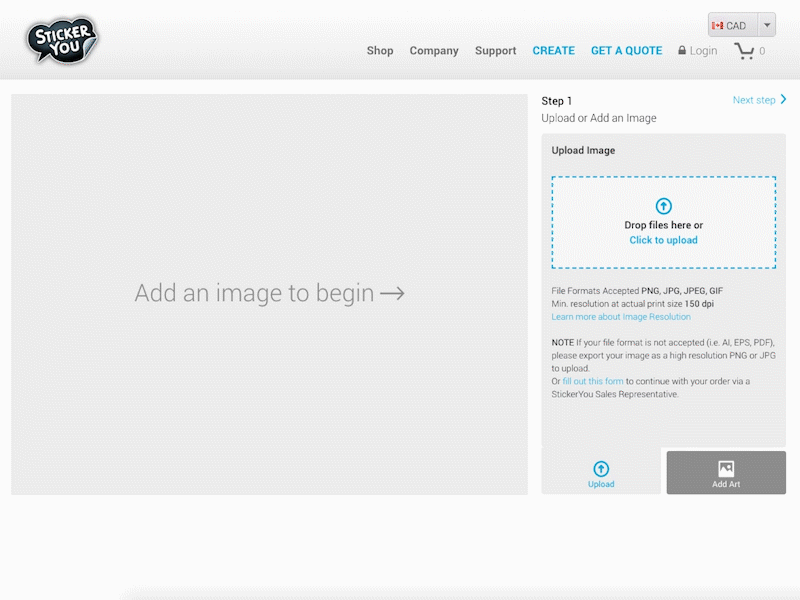 Uploading your own artwork