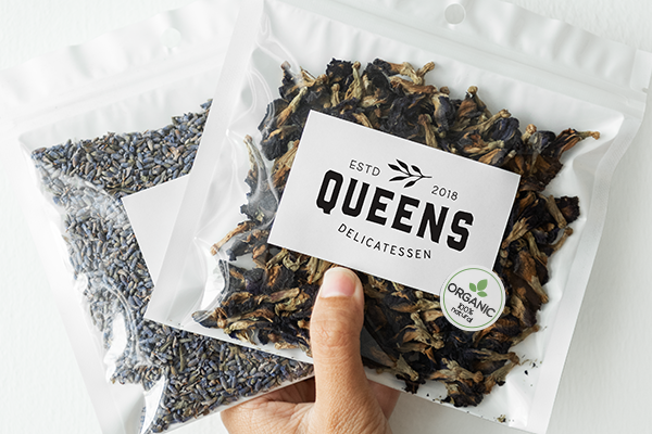 Organic statement sticker on an artisanal food package