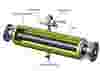 Albin Pump pulsation dampeners feature a pneumatic chamber, safety valve, filling device, hose, and pneumatic emptying port.