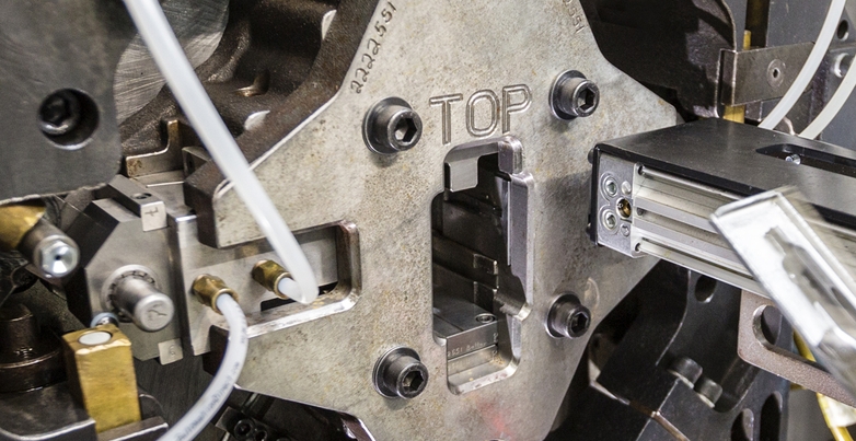 Dynacast die of a multi-slide die casting machine
