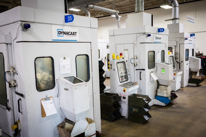 Two Dynacast machines with the operating panel
