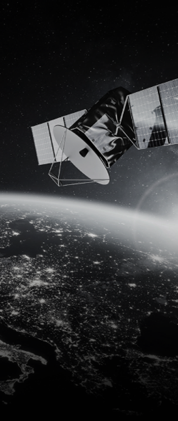 Satellite orbiting in space