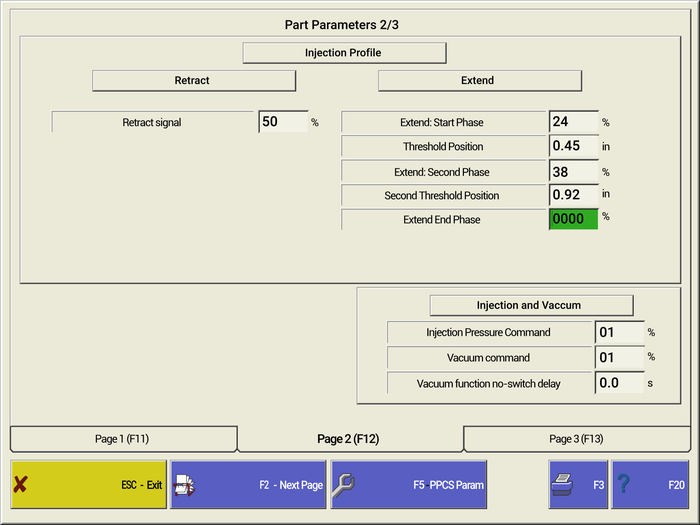 Computer screen view of a closed loop machine