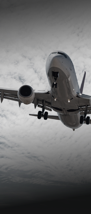 Commercial airplane flying in the sky