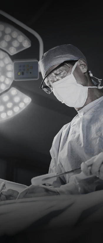 Medical room with surgery tools and medical light