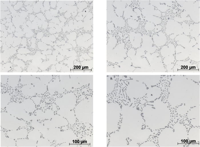 Images of part density with different investment casting processes