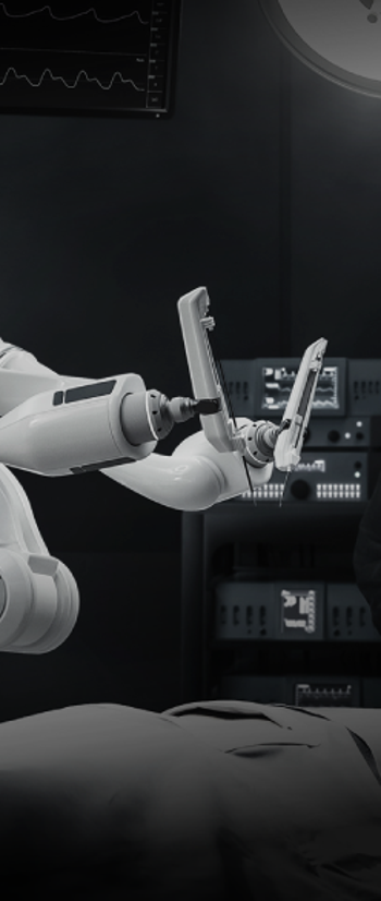 Robotic arms for a surgery table