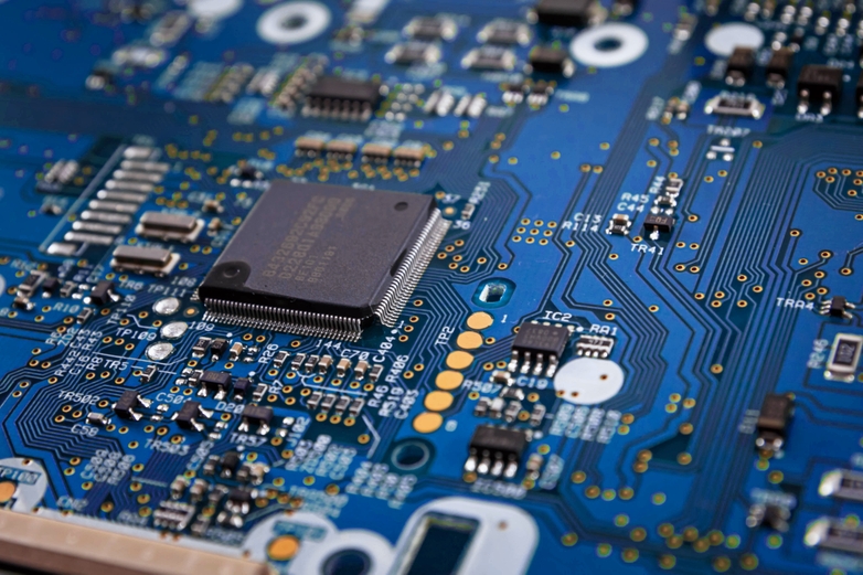 Dark room of hardware cabinets with enterprise technology
