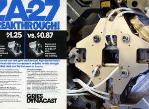 Dynacast advertisement and a multi-slide die casting machine