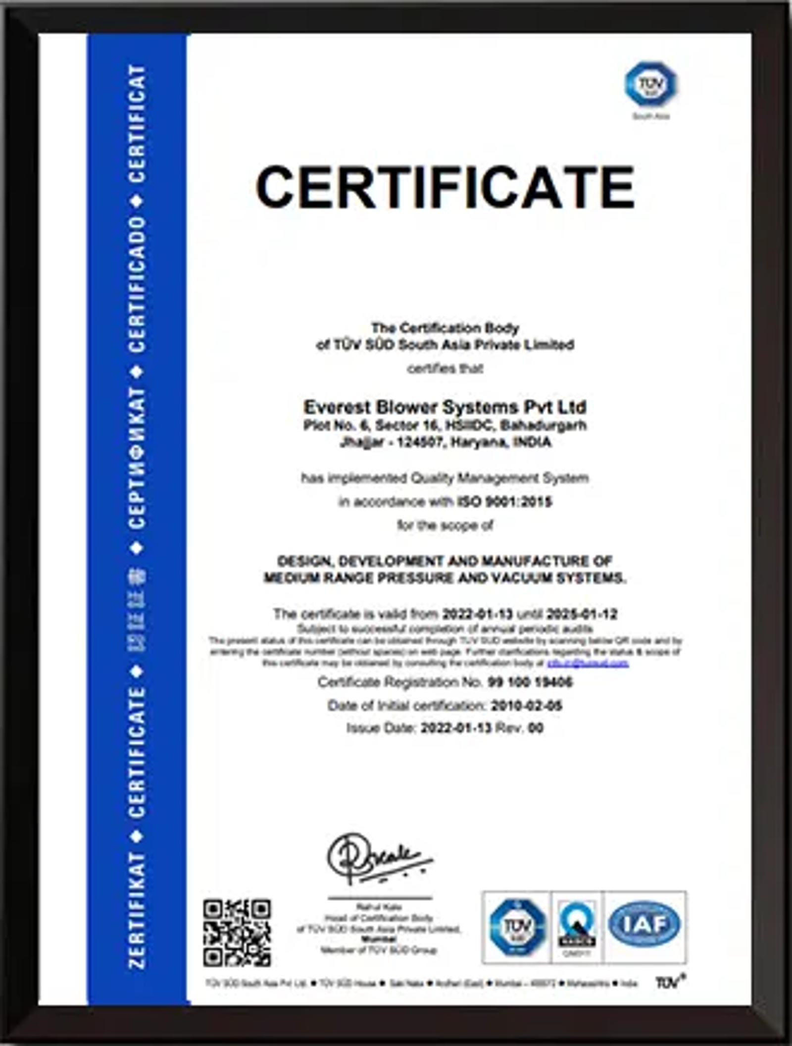 Certified Quality Management Systems