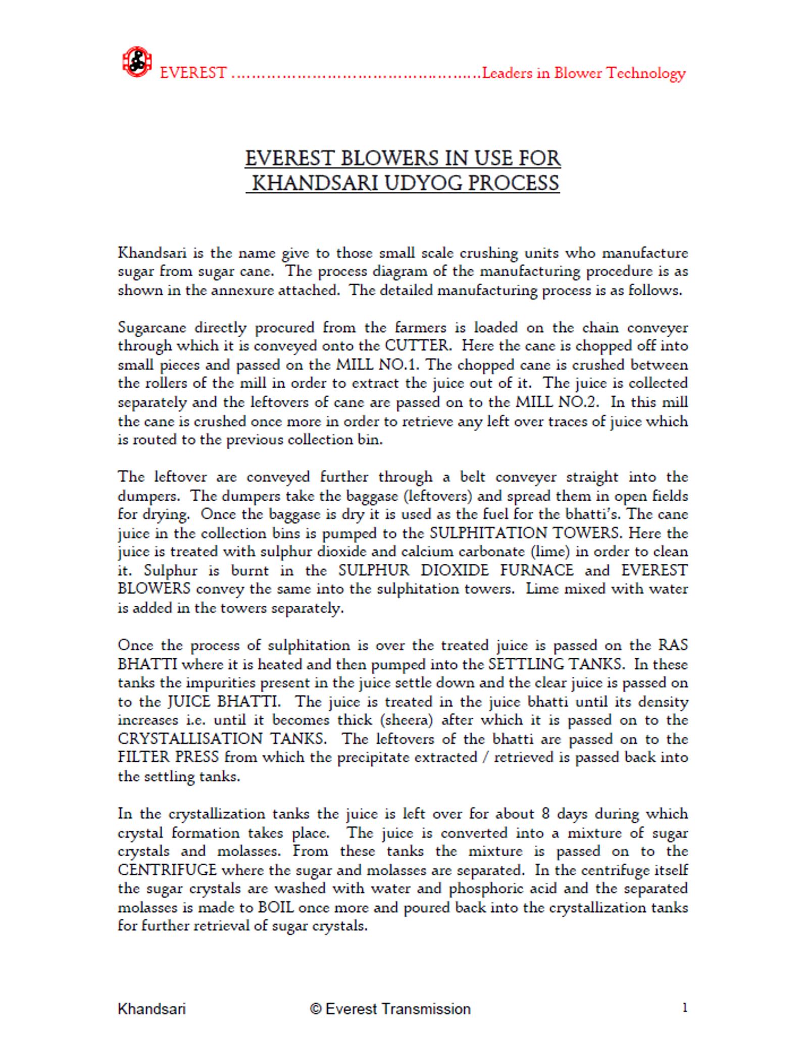 Everest Blower in use for Khandsari Udyog Process.png