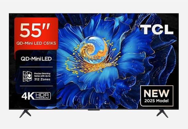 TCL 55 Inch QD Mini LED Smart TV, Model: 55C61KS