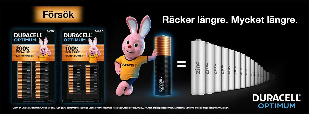 Try Lasts longer. Much longer Duracell Batteries
