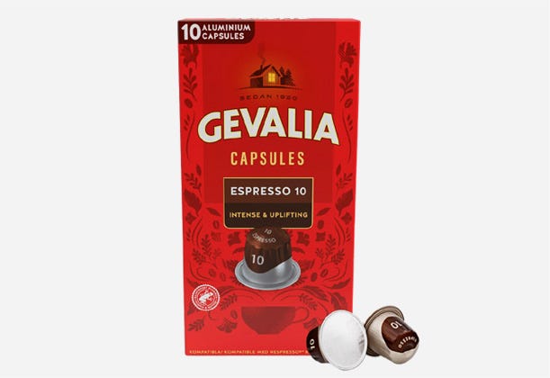 Gevalia Espresso Intenso Kaffekapslar för Nespresso, 100 Koppar