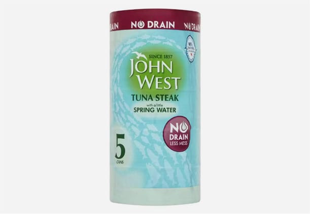John West No Drain Tonfisksteak i Solrosolja 5 x 110g