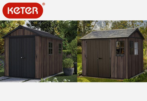 Keter Rosewood Shed 2,3 × 2,9 m Ingång framifrån eller från sidan