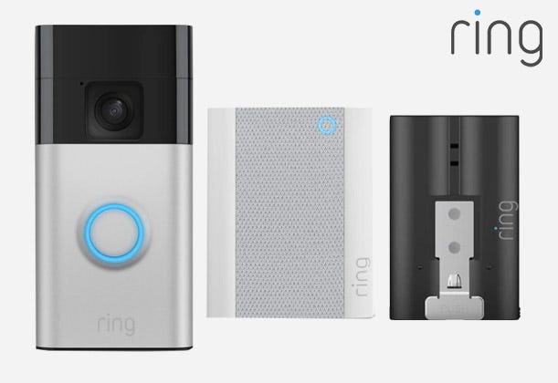 Ring Doorbell Plus with Chime and Additional Quick Release Battery