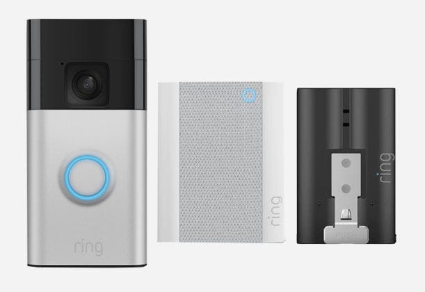 Ring Batteridriven Dörrklocka Plus med Ringklocka och Batteri