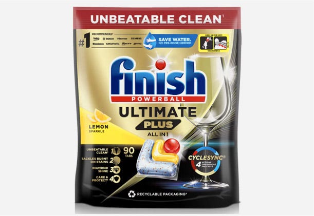 Finish Ultimate Plus All in One Lemon Sparkle 90 Pack