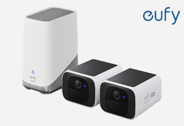 EUFY SoloCam S220 Kamerakit med 2 kameror och en HomeBase S380 - Inga månadsavgifter