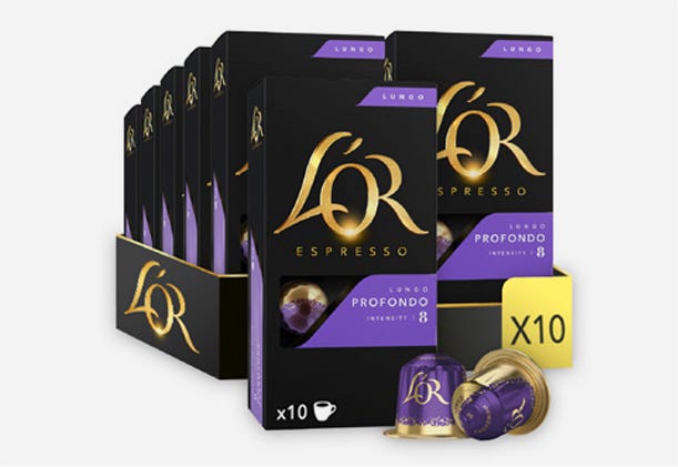 L’Or Lungo Profondo Kaffekapslar för Nespresso® 10 x 10 Pack