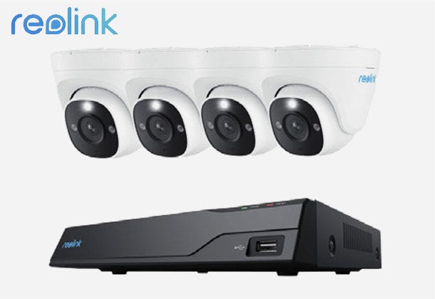 Reolink 8MP (4K) UHD NVR PoE AI 8 Channel, 4 Dome Camera Kit with 2TB HDD