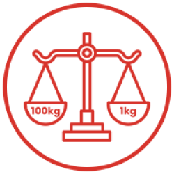 red icon for horizontal movements 100kg 1kg