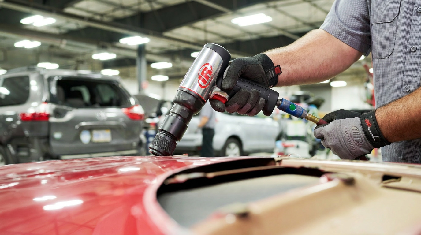 133MAX pneumatic hammer cutting through automotive body