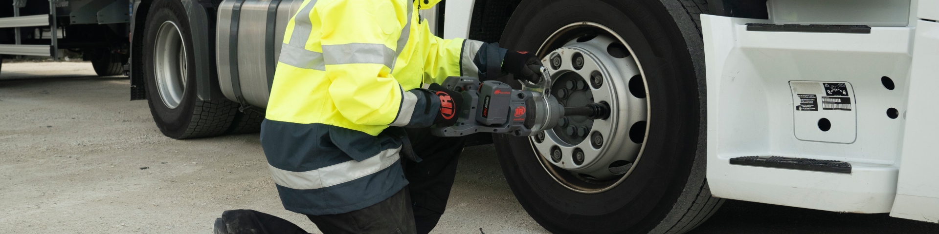 W9691 1 inch cordless impact wrench servicing a heavy duty truck