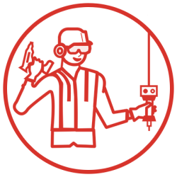 red icon for workstation person
