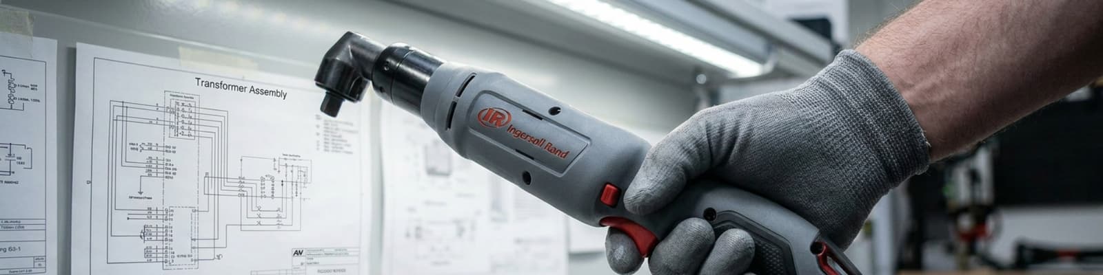 operator using a qx tool for transformer assembly