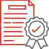red grey document certification icon
