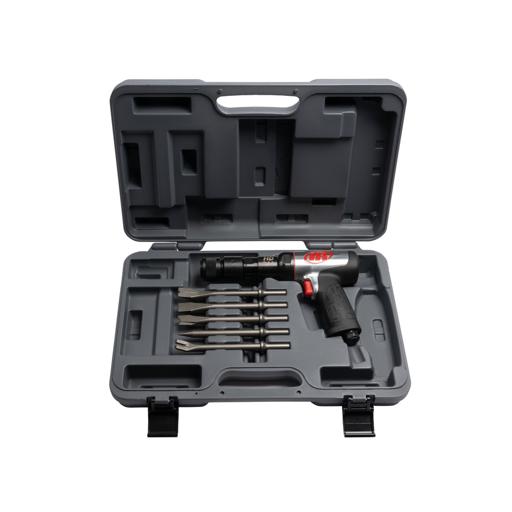 135MAXK kit includes air hammer, 5 assorted chisels, and case