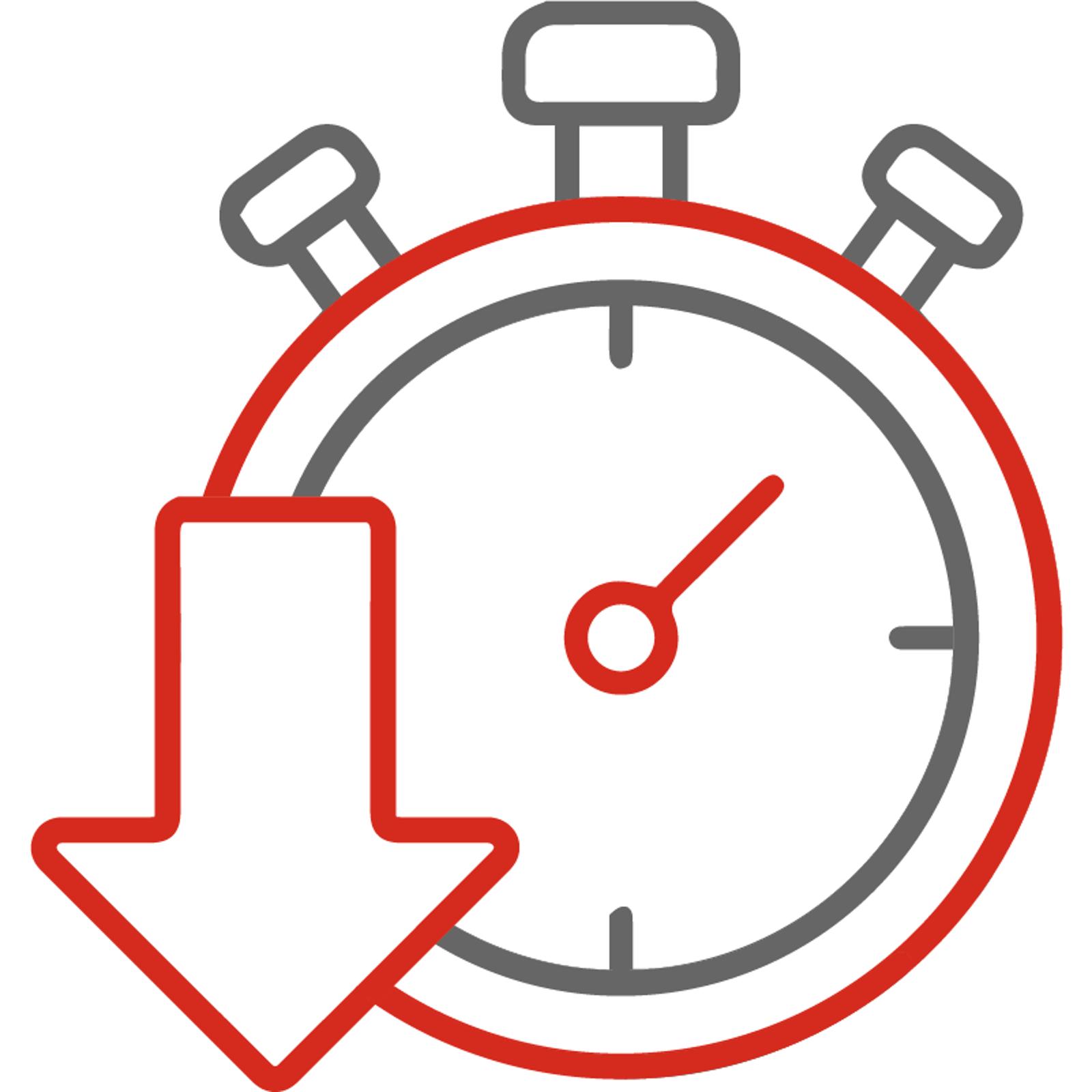 red grey clock icon