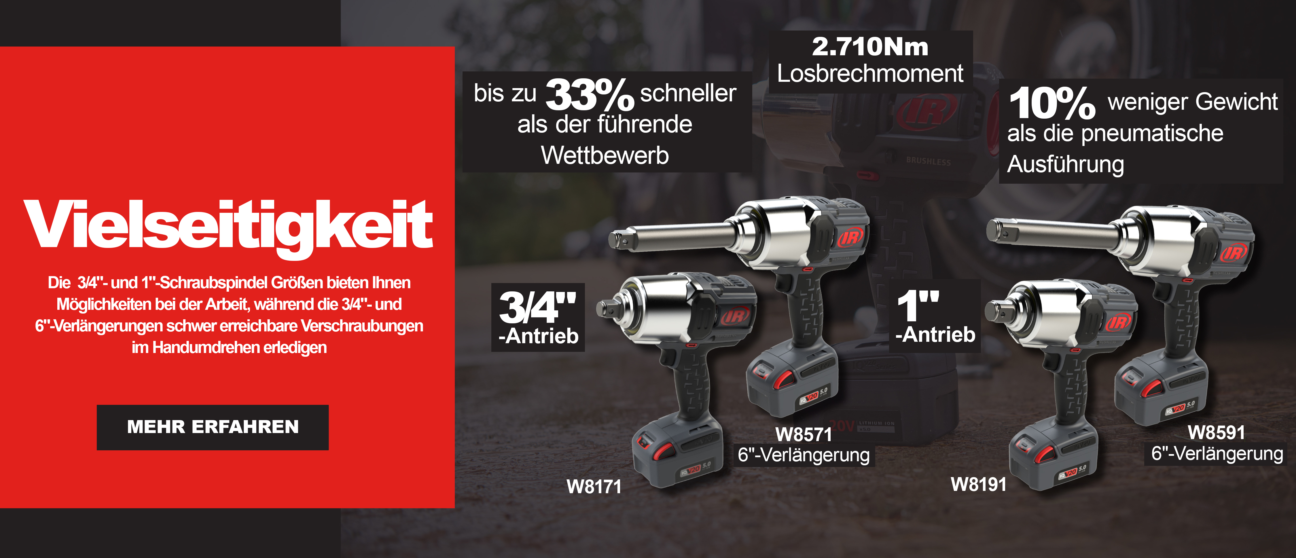 Merkmale der Schlagschrauber der Serie W8000